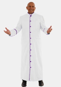Mens White and Purple eClergys Robe