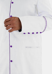 Mens White and Purple eClergys Robe