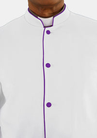 Mens White and Purple eClergys Robe