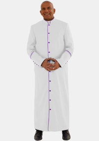 Mens White and Purple eClergys Robe