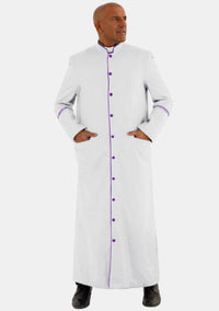 Mens White and Purple eClergys Robe