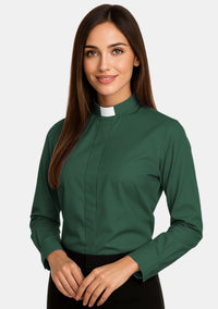 Women's Long Sleeve Tab Collar Clergy Shirts