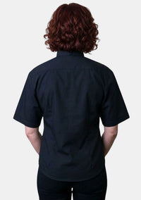 Ladies Tab Collar Black Shirt