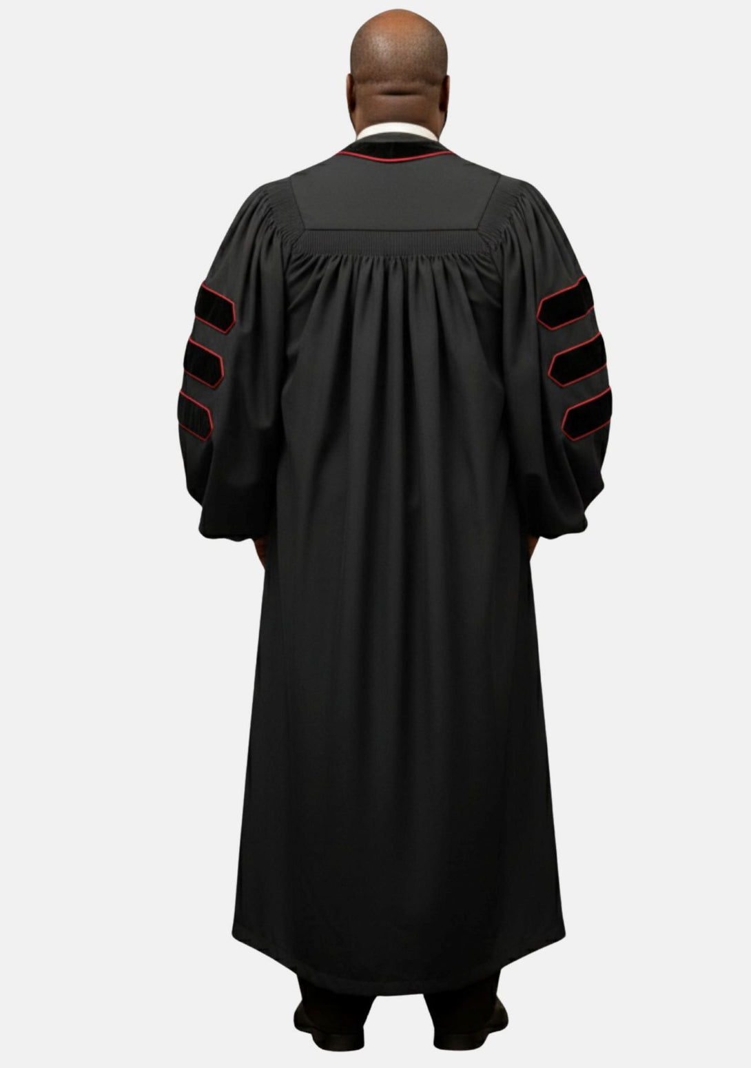 Doctoral Bars Pulpit Robe for Men Black and Red Contrast – eClergys