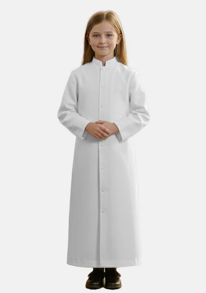 Madilyn White Altar Assistant Cassock for Girls
