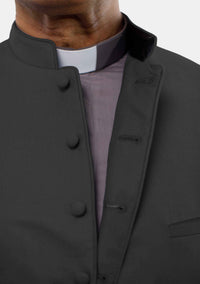 Men Clergy Long Vest Black