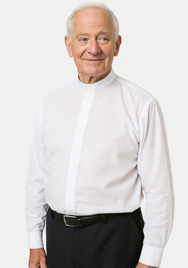 Men White Clergy Shirt