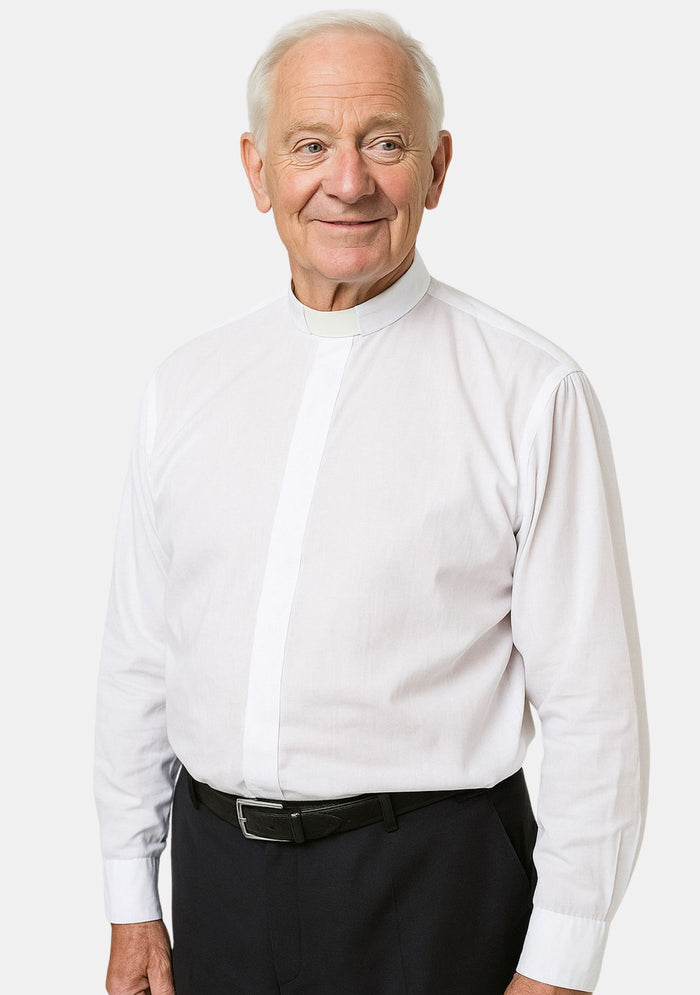 Men White Clergy Shirt