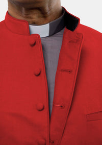 Men Clergy Long Vest Red