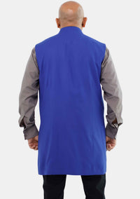 Men Clergy Long Vest Royal Blue