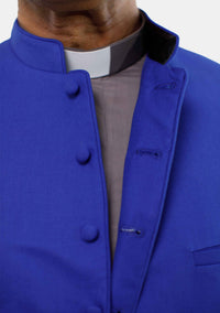 Men Clergy Long Vest Royal Blue