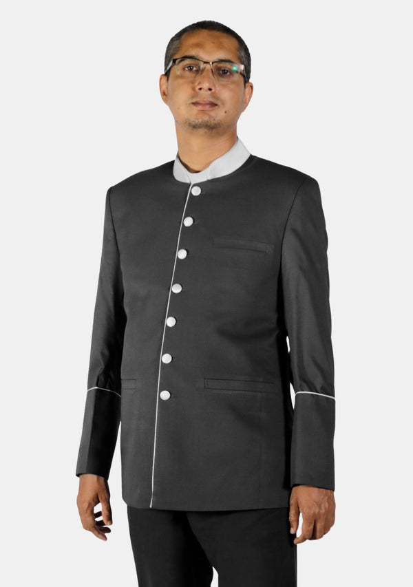 Aaron Black and Silver Clergy Jacket