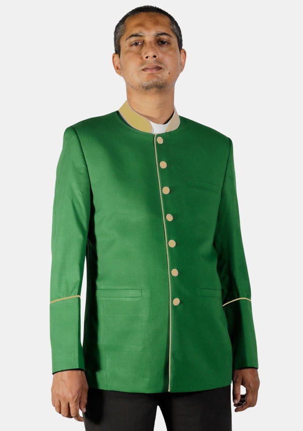 Holy Design Clergy Jacket in Olive Green and Gold