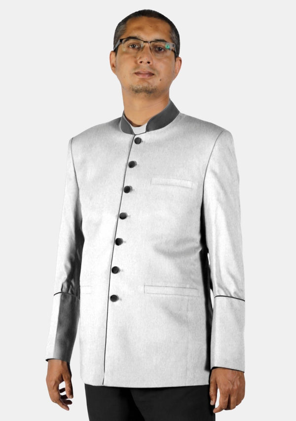 White Black Preaching Jacket for Clergy