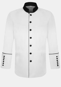 White Black Preaching Jacket for Clergy