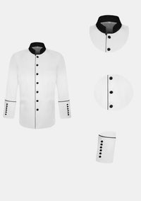 White Black Preaching Jacket for Clergy