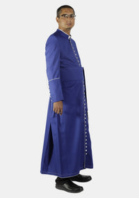 Ecclesiastical Cassock for Men Royal Blue and White
