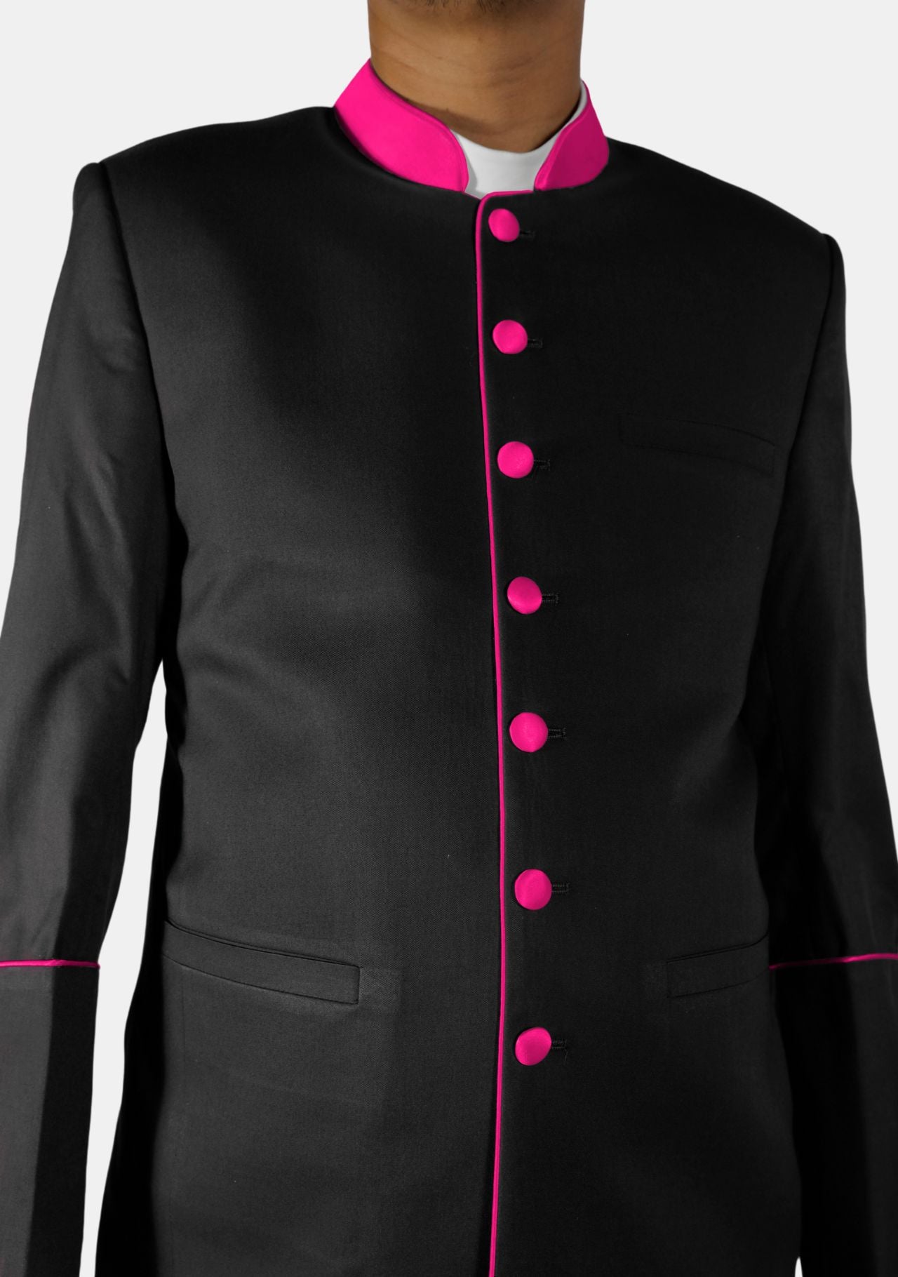 Black Clergy Jacket with 7 Black Front Buttons – eClergys