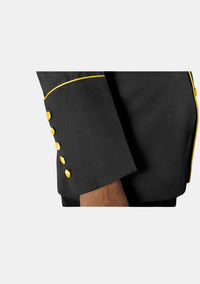 Priests Double Breasted Jacket Black Gold