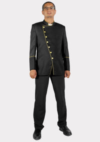 Priests Double Breasted Jacket Black Gold