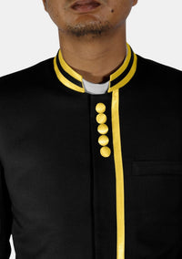 Black with Gold Priest Clerical Jacket