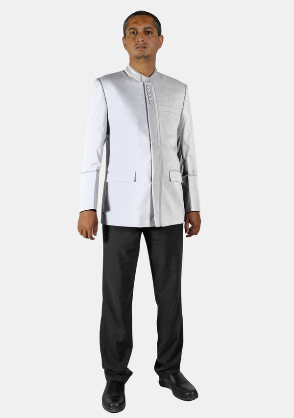 Solomon Pastor White Jacket Modern Button