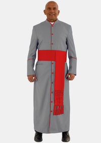 Gray With Red eClergys Men Robe