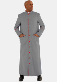 Gray With Red eClergys Men Robe