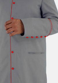 Gray With Red eClergys Men Robe