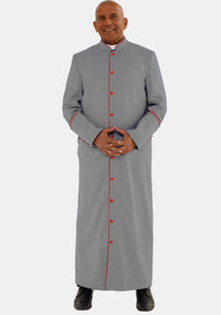 Gray With Red eClergys Men Robe