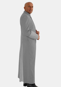 Nathanael Mens Roman Cassock Grey with Satin Cuff