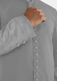 Nathanael Mens Roman Cassock Grey with Satin Cuff
