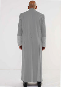 Nathanael Mens Roman Cassock Grey with Satin Cuff