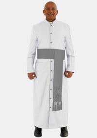 White with Gray Cleric Robe for Men