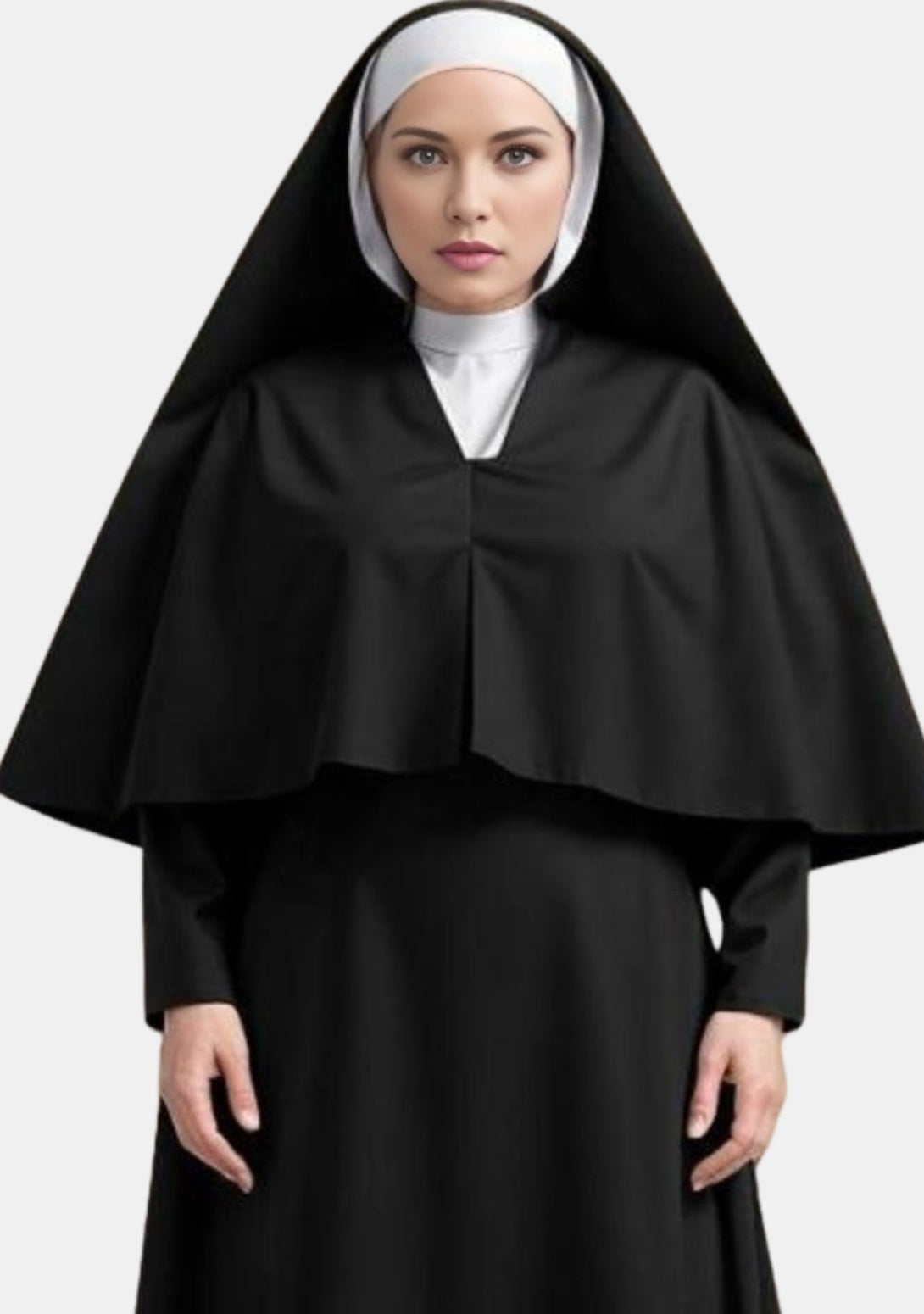 modern nun dress Velvet Nun Costume Dress, Sexy Halloween Outfit With Veil