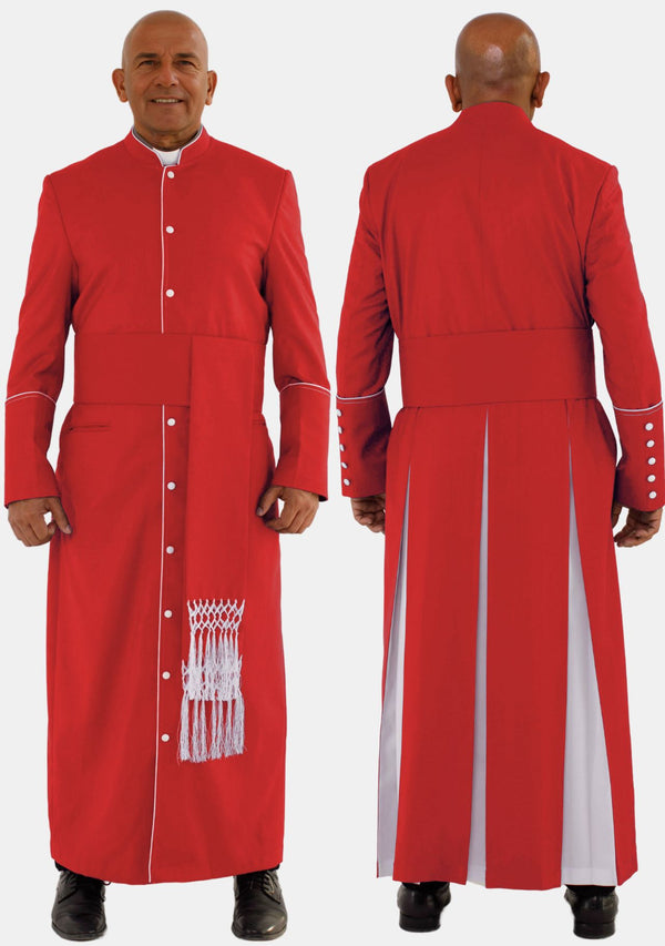 Obadiah Clergy Robe Red with White