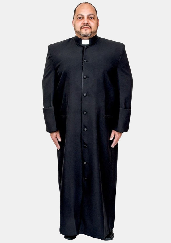 Grandiose Plus Size Black Clergy Robe for Men