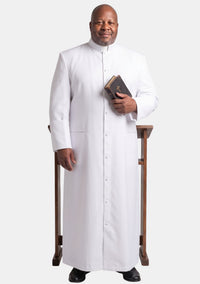 Pluz Size Men White eClergy's Robe