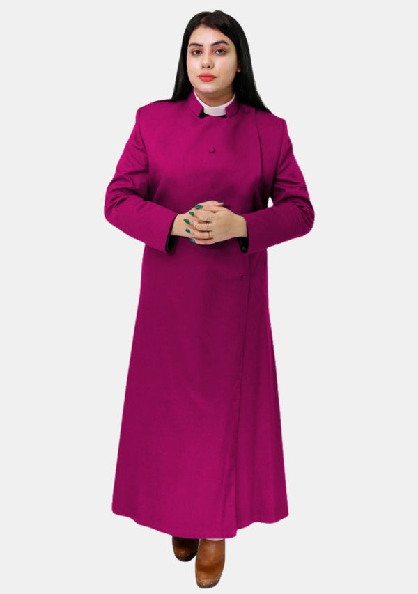 Polished Lady Anglican Bishop Cassock – Red Purple