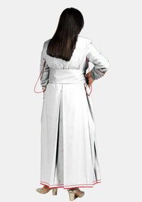 Purely Pious White Cassock with Red Piping For Women