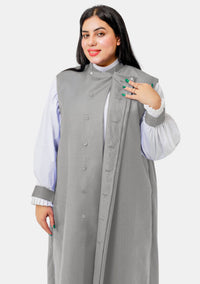 Women 3 Stripe Gray Chimere and Rochet Set