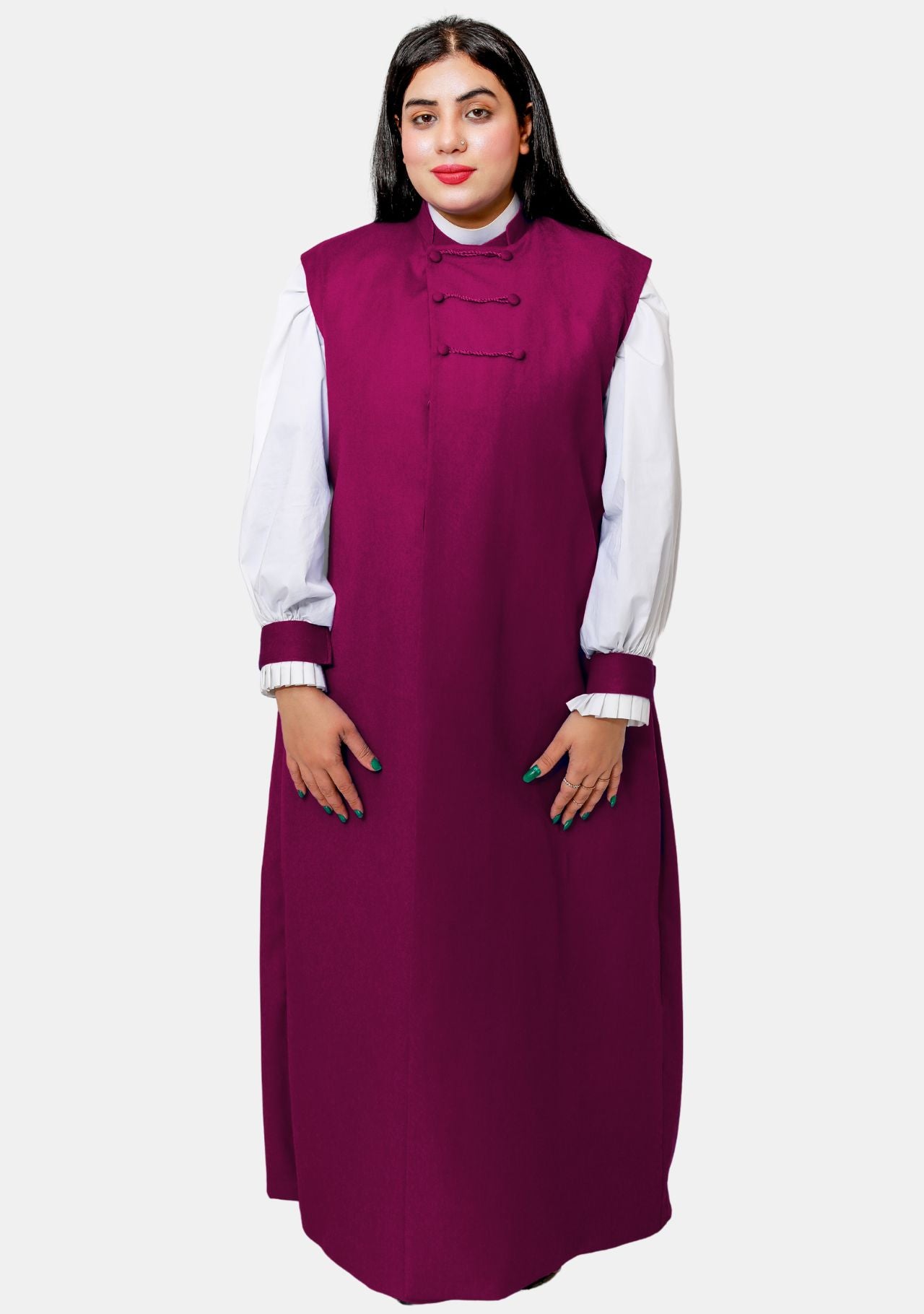 3 Stripe Red Purple Female Chimere with White Rochet | eClergys™