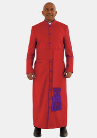 Red with Roman Purple Trim eClergys Robe for Men