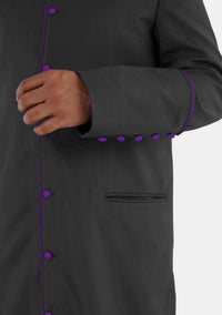 Black with Roman Purple eClergys Robe for Men