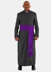 Black with Roman Purple eClergys Robe for Men