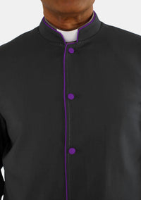 Black with Roman Purple eClergys Robe for Men