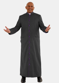 Black with Roman Purple eClergys Robe for Men