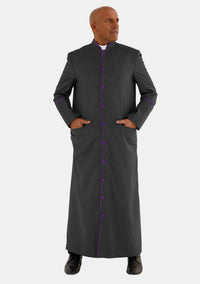 Black with Roman Purple eClergys Robe for Men