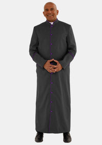 Black with Roman Purple eClergys Robe for Men