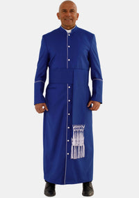 Royal Blue with White eClergys Robe for Men